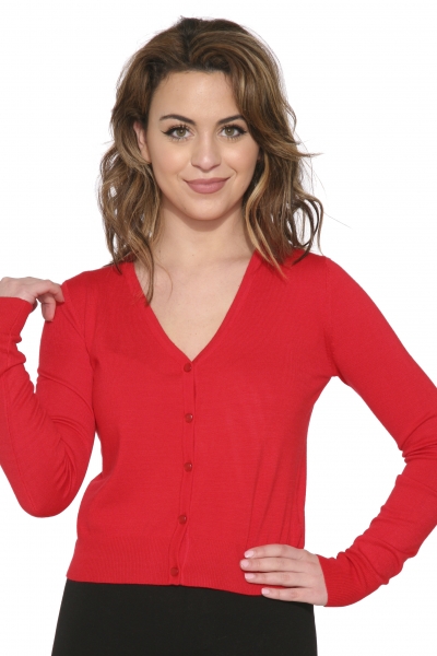 0101 Cropped Cardigan in Red